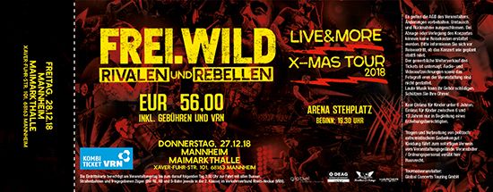 Frei.Wild, 28.12.2018 - R&R LIVE&MORE X-MAS Tour, Mannheim [DE], Maimarkthalle