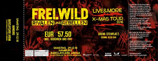 Frei.Wild, 29.12.2018 - R&R LIVE&MORE X-MAS Tour, Hamburg [DE], Barclaycard Arena