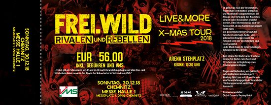 Frei.Wild, 30.12.2018 - R&R LIVE&MORE X-MAS Tour, Chemnitz [DE], Messe Halle 1